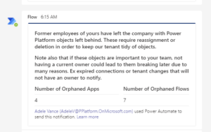 Figure 3 – Notification Orphaned Objects (Parent)