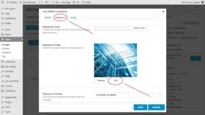 edit background wordpress screenshot