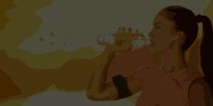 woman drinking water banner dark