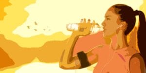 woman drinking water banner