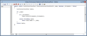 AX 2012 data normalization Part 2 Generate the find method with a Snippet Code Screen 6