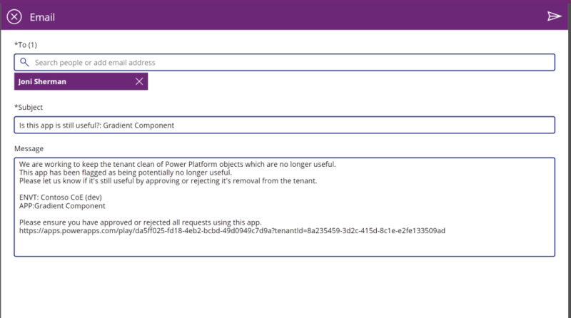 Figure 8 – Cleanup Old Objects App admin view – Send notification