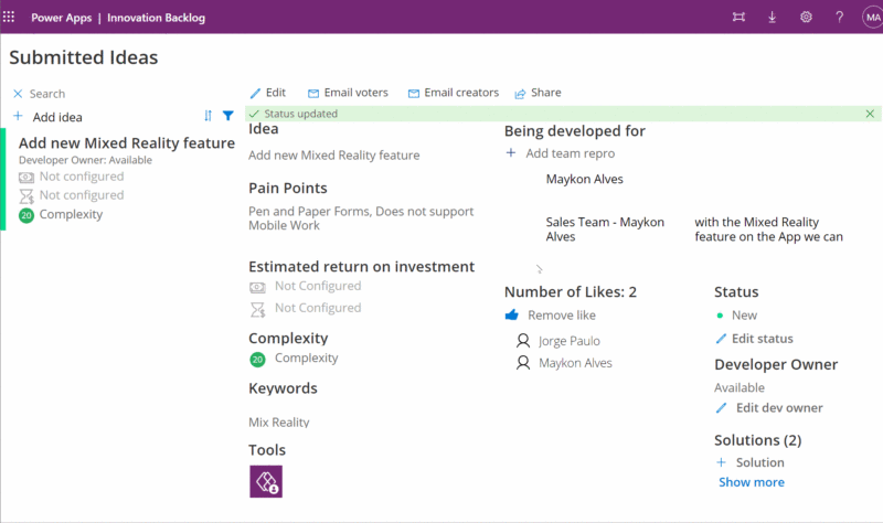 5. After that, we’ll update the status and developer owner.