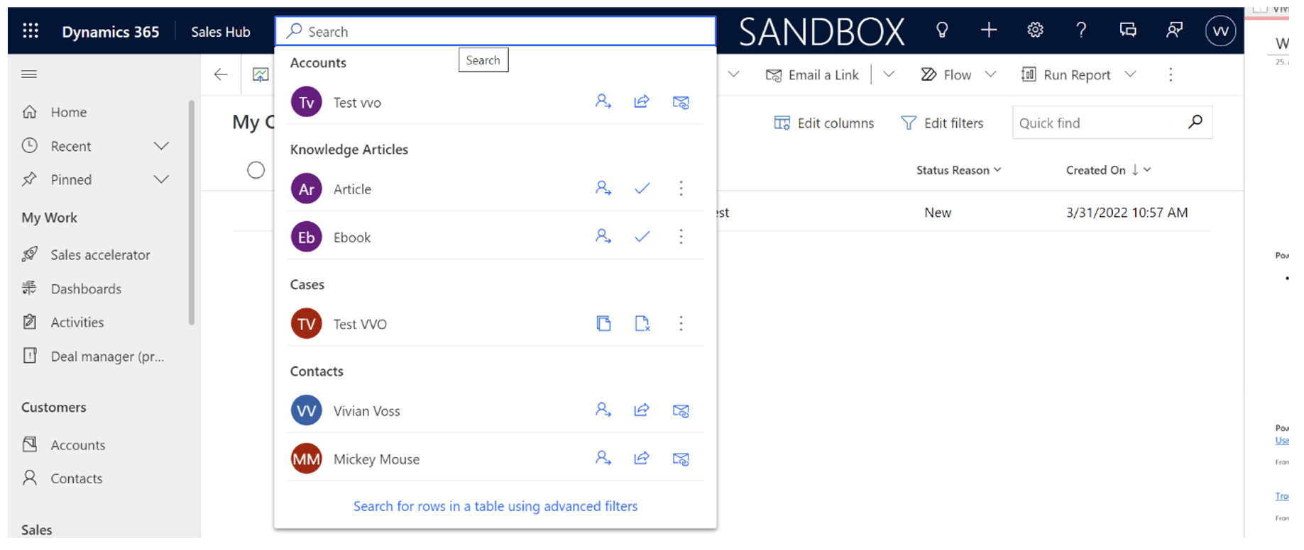 Fig 1: Explore data through modern Advanced find